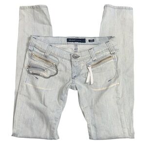 Y2K MISS SIXTY women's light faded radio skinny lowrise jeans, 25.
